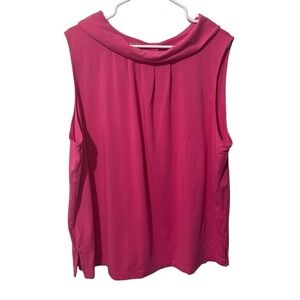 TALBOTS Pima Cotton Modal Blend Pink Peter Pan Collar Tank Top